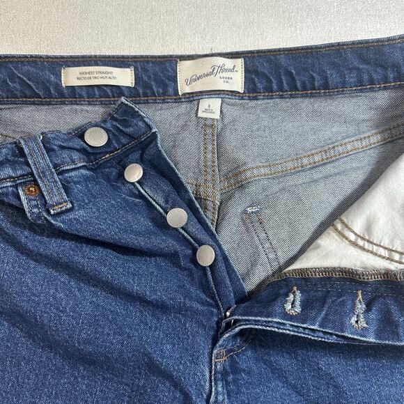 Universal Thread Jeans Women's 8 Highest Rise Straight Leg Denim Button Fly - Picture 3 of 11